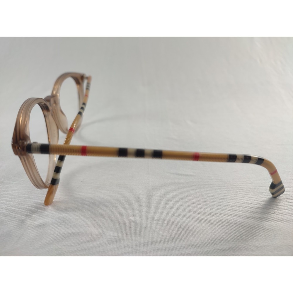 Burberry B 2318 3856 Transparent Tan Check Eyeglass Frames 51-18-140 Case - Picture 3 of 14